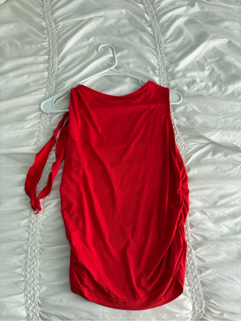 Red Sleeveless Tie-Shoulder Tank Top